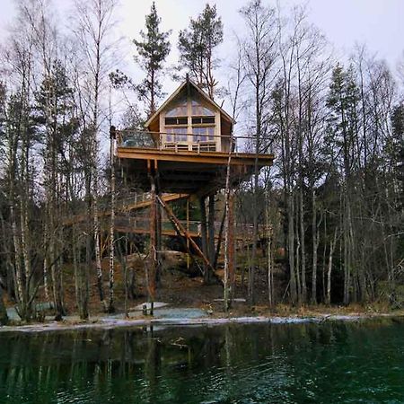 Tretopphytter Pa Grensen - Beverhytta Med Robat Og Gjeddefiske Halden Ngoại thất bức ảnh